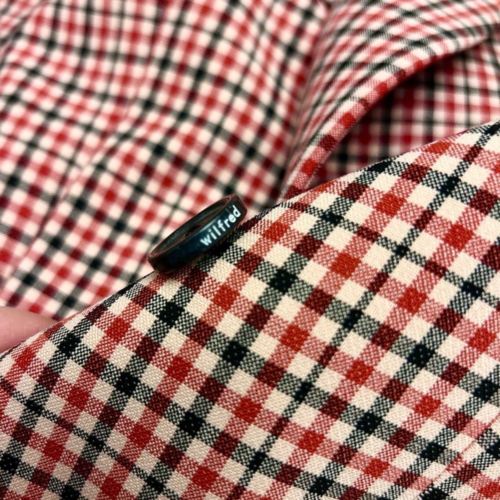 New Wilfred Red Check Double Breasted Blazer